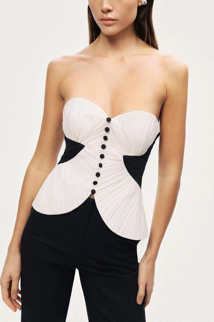 Nocturne Nocturne Structured Strapless Contrast Bustier Top