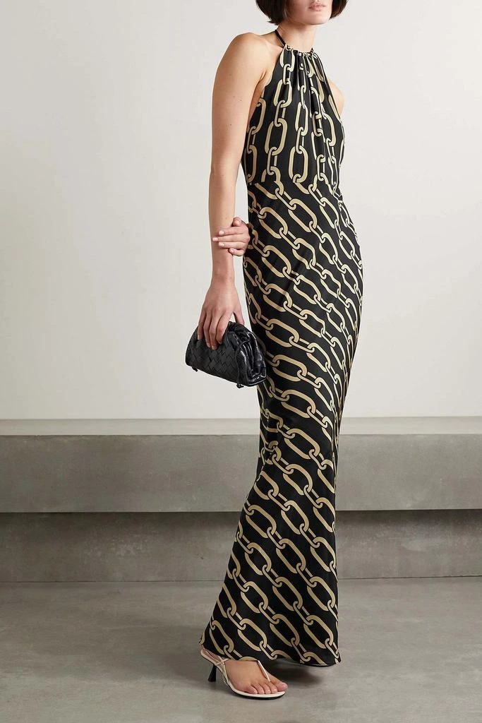 Nili Lotan Florie printed silk halterneck maxi dress 2