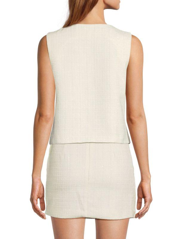Lea & Viola ​Tweed Button-Front Vest
