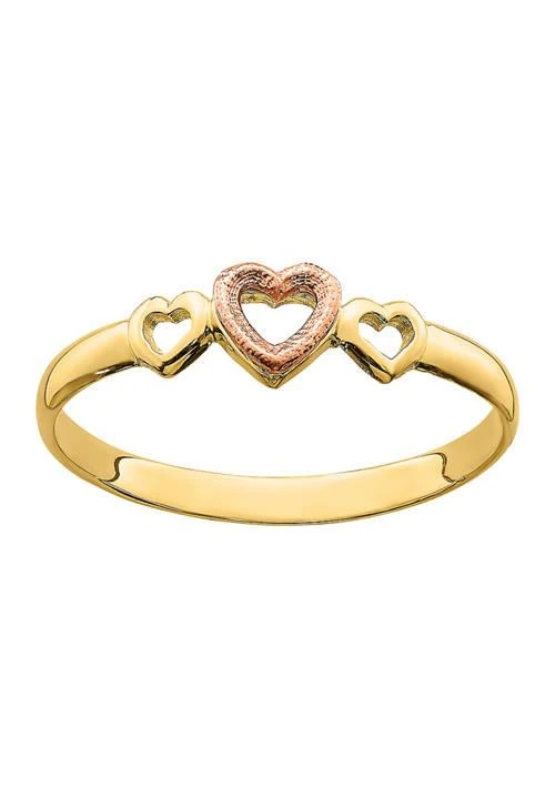 Belk & Co. Co. 14K Rose And Yellow Gold Hearts Ring 1
