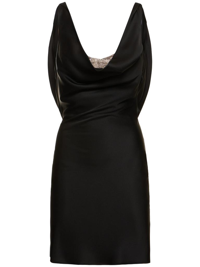 GIUSEPPE DI MORABITO Embellished Satin Mini Dress