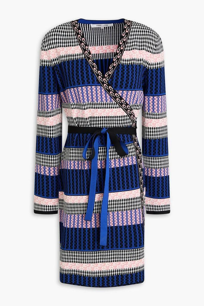 Metlia belted jacquard-knit mini wrap dress  On Sale Now with Up to 75%  Off | Discover Exclusive Deals & Savings at BeyondStyle  Authentic Diane  von Furstenberg dresses|mini dresses|knit dresses|women|clothing with
