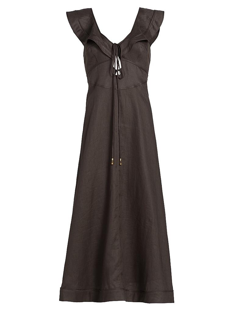 ワンピース Zimmermann ILLUMINATE SCOOP DRESS 0400022294138_BLACKTROPICAL?