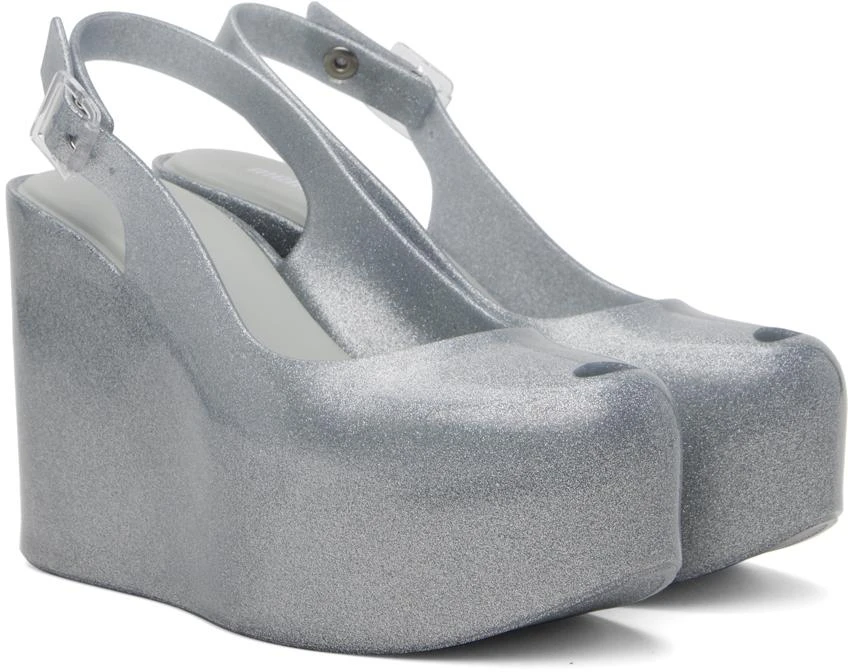Melissa Silver Groovy Wedge Heels 4
