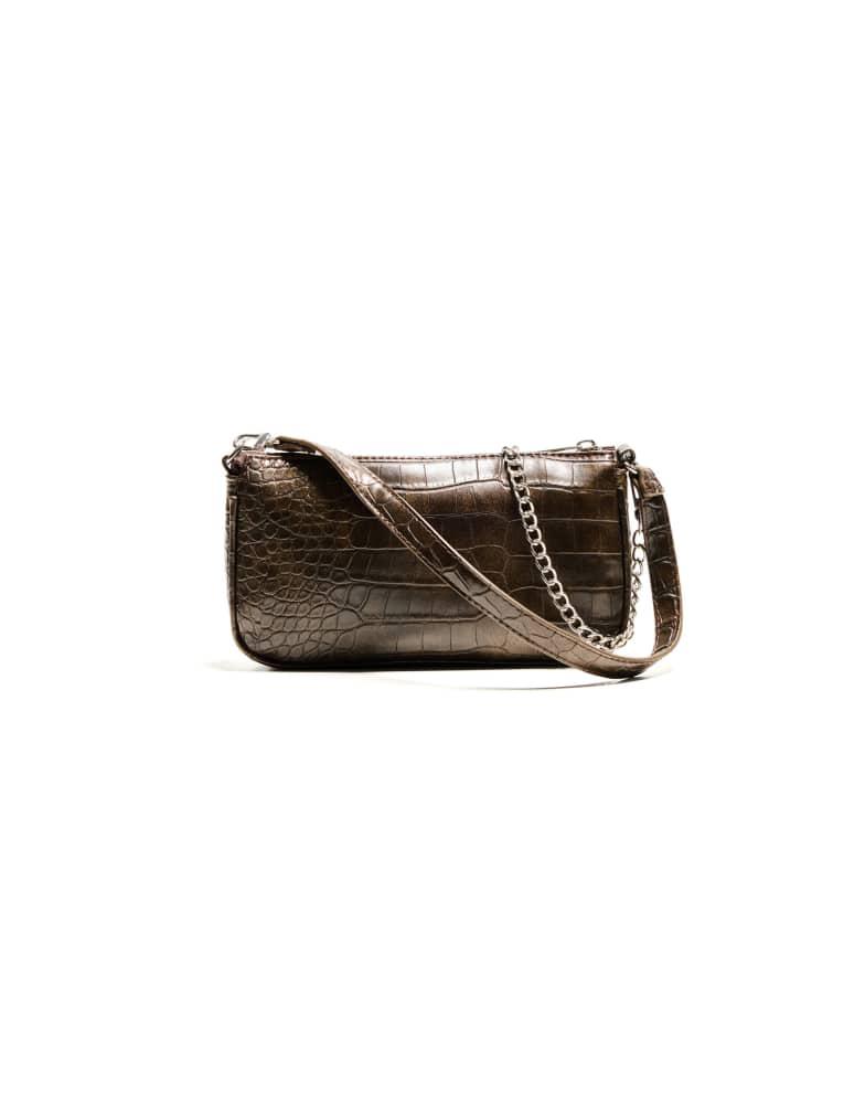 Bershka Bershka faux leather mini shoulder bag in brown