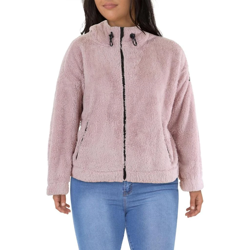Calvin Klein Plus Womens Short Warm Faux Fur Coat 1