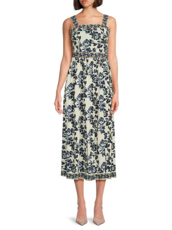 Max Studio ​Textured Floral Embroidered Strap Maxi Dress 1