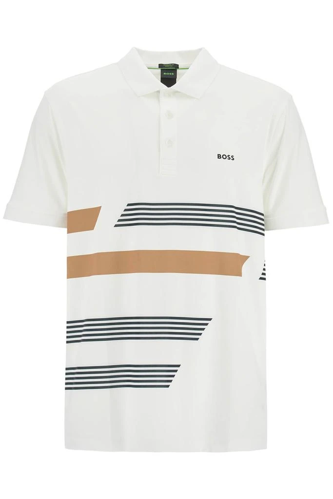 Hugo Boss printed stretch jersey polo shirt 1