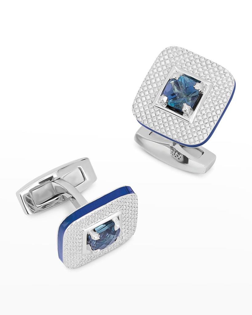 Tateossian Men's Sterling Silver Topaz Cufflinks