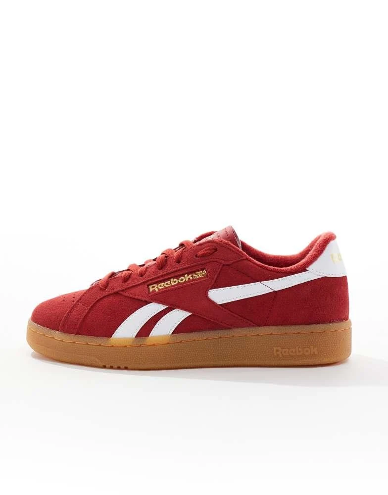 Reebok Reebok Club C Grounds suede trainers with gum sole in red 2