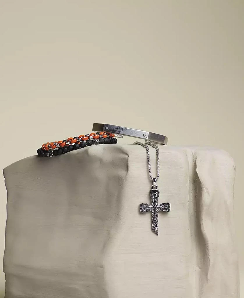 Bulova Marc Anthony Men
s Onyx 
Lion Beaded Bracelet in Sterling Silver-Plate, BVB1161-WSBKOX 3