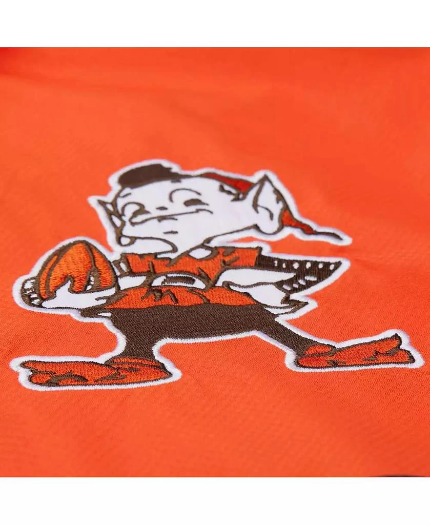 Mitchell & Ness Men's Orange/Brown Cleveland Browns Tie Breaker Vintage Logo Lightweight Anorak Half-zip Windbreaker 3