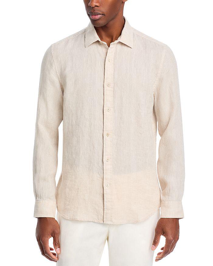 The Men's Store at Bloomingdale's Regular Fit Novelty Stitch Linen Shirt - Exclusive