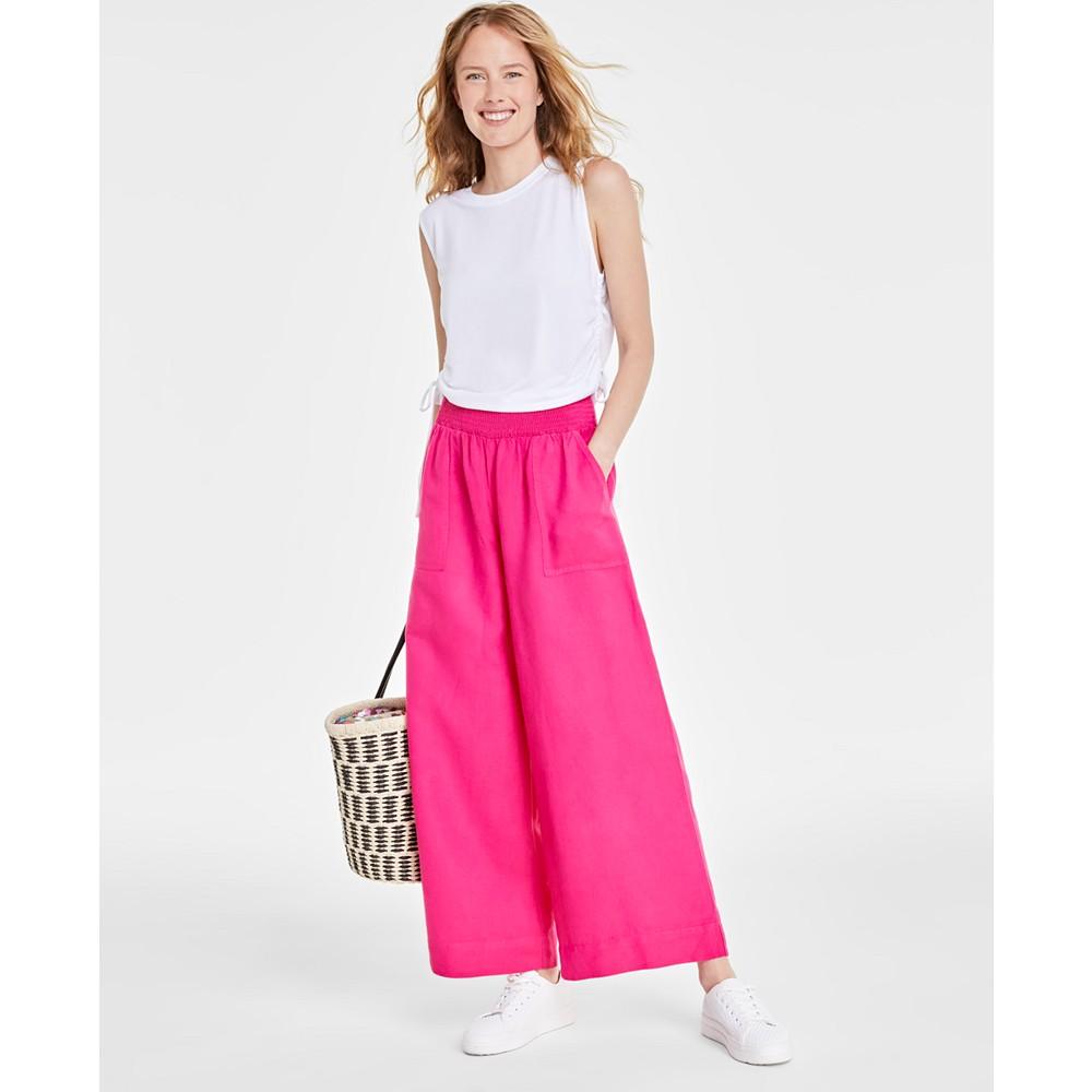 On 34th Women's Linen-Blend High-Rise Wide-Leg Pants, Created for Macy's