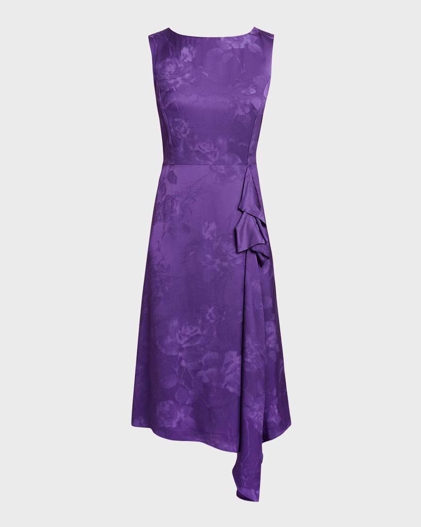 Santorelli Nica1 Draped Satin Jacquard Dress