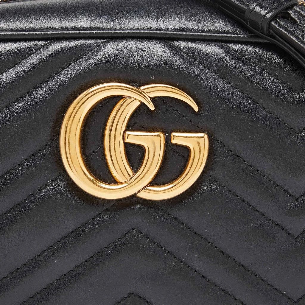 Gucci Gucci Black Matelassé Leather Small GG Marmont Camera Bag 5