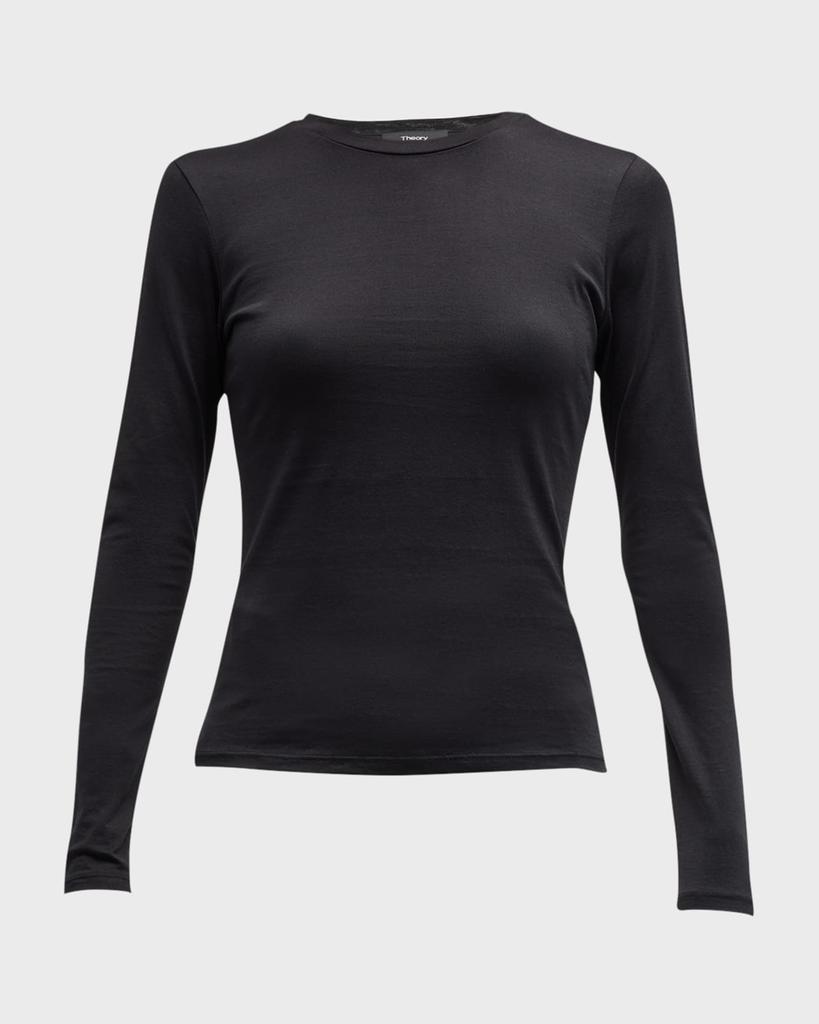 Theory Tiny Tee Long-Sleeve Cotton T-Shirt