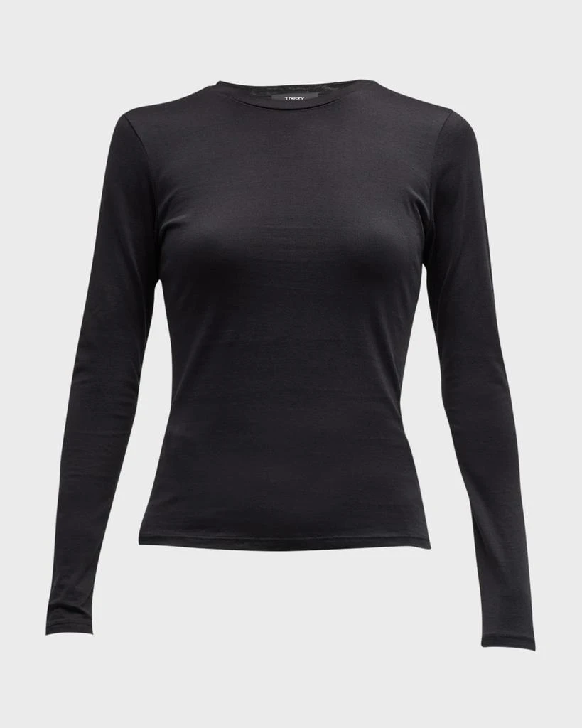Theory Tiny Tee Long-Sleeve Cotton T-Shirt 1