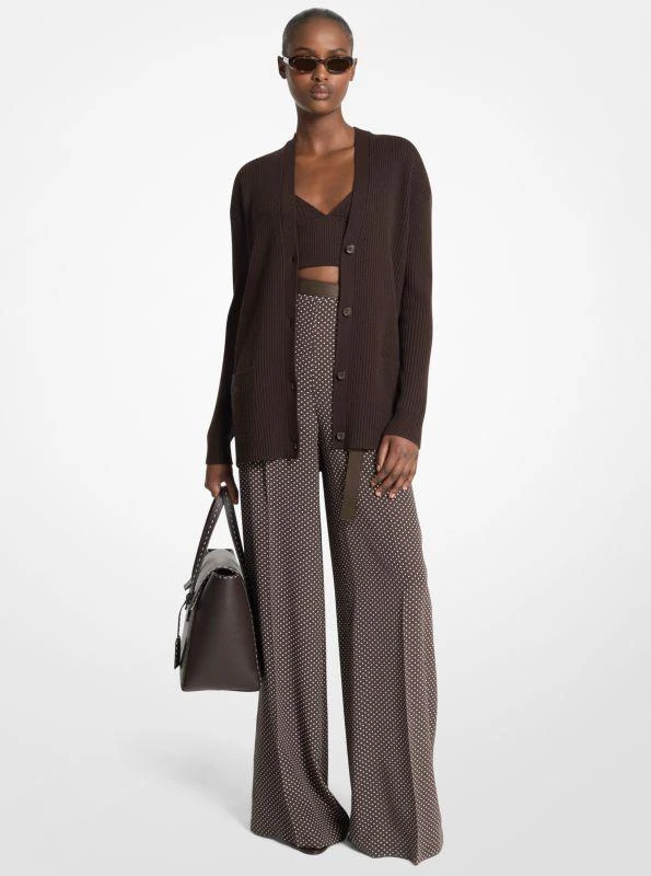 Michael Kors Ribbed Cashmere Blend Cardigan 1