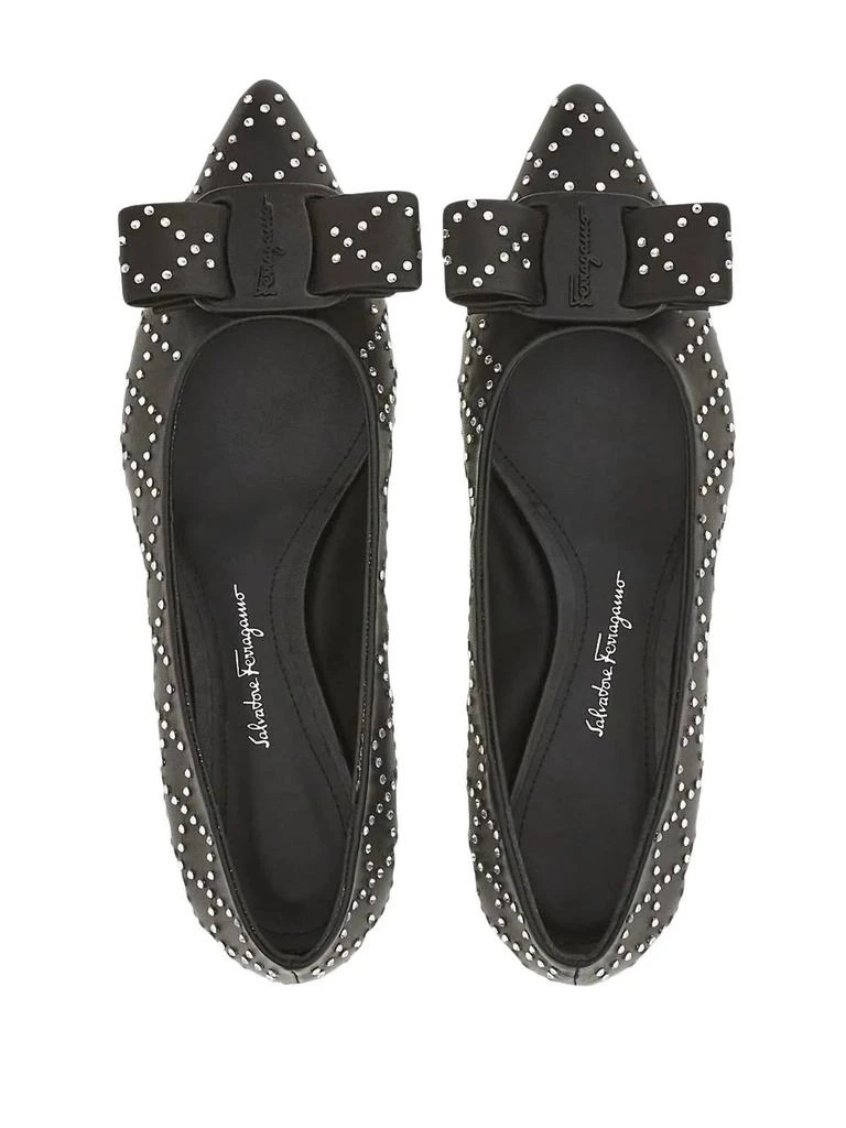 Salvatore Ferragamo Women
s Viva Rhinestone-Embellished Flat Pumps In Black 3