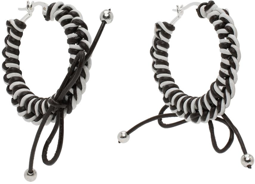 Chopova Lowena Black & White Nimbus Mini Hoops