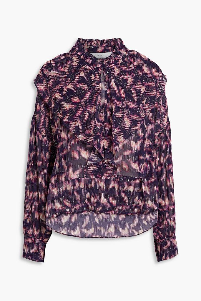 IRO Tchami ruffled printed fil coupé georgette blouse