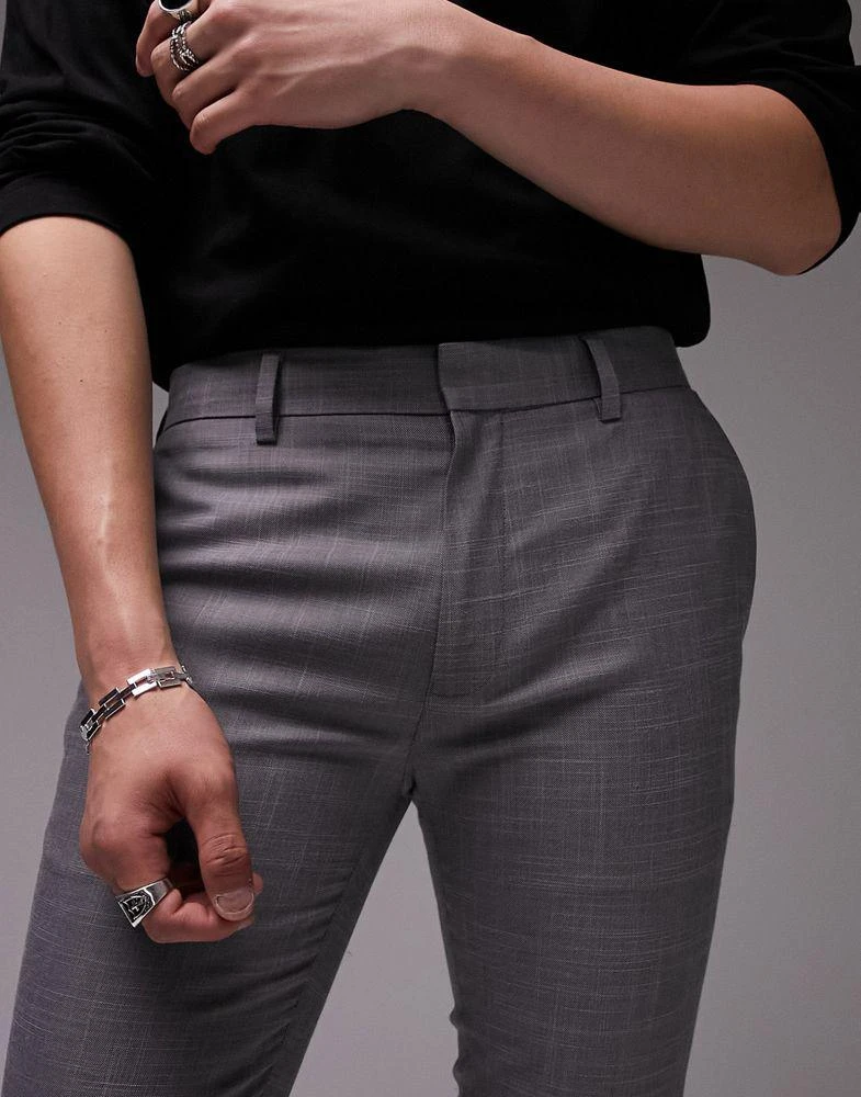 Topman Topman stretch super skinny suit trousers in grey 2
