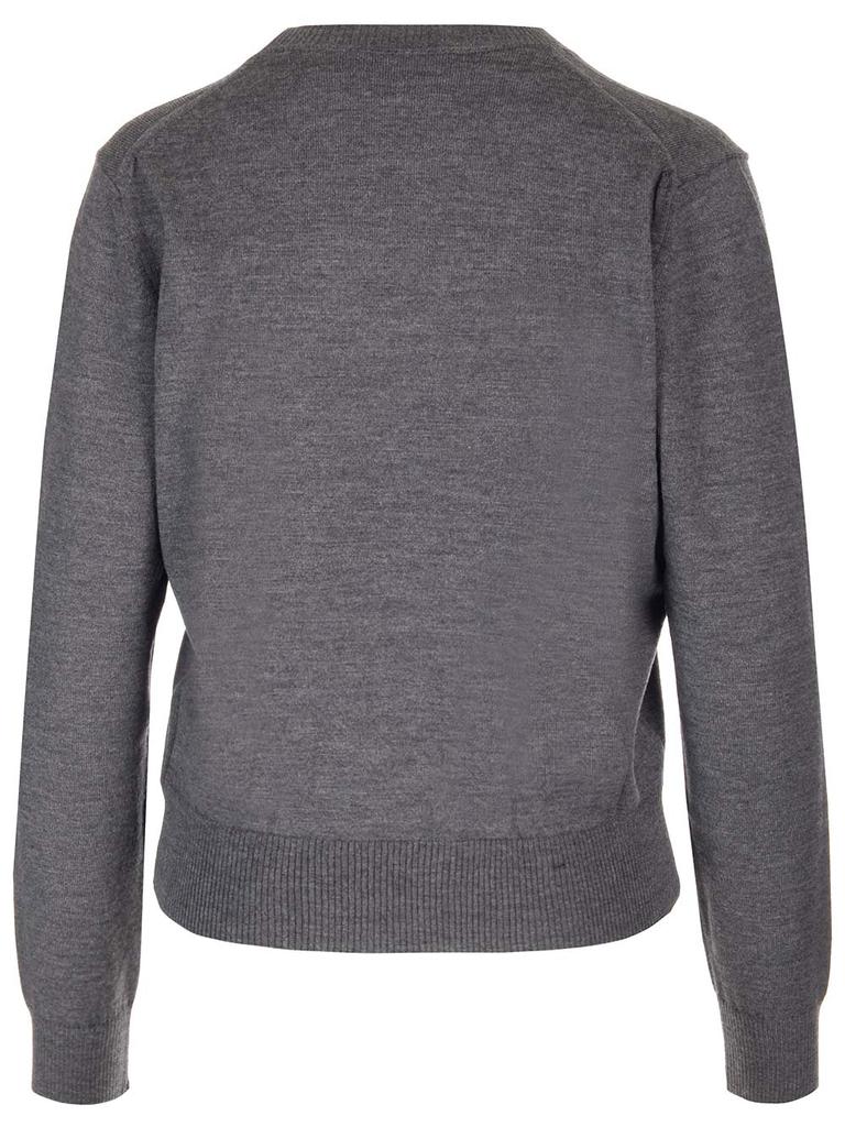 Ami Alexandre Mattiussi Ash Gray Wool Sweater