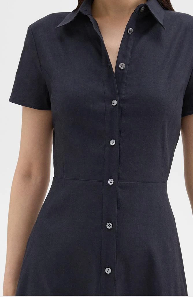 Theory Short Sleeve Linen Blend Midi Shirtdress 7