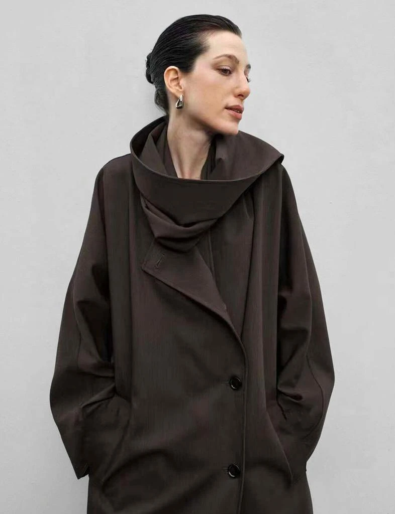 Pixie Market Brown Scarf Coat 3