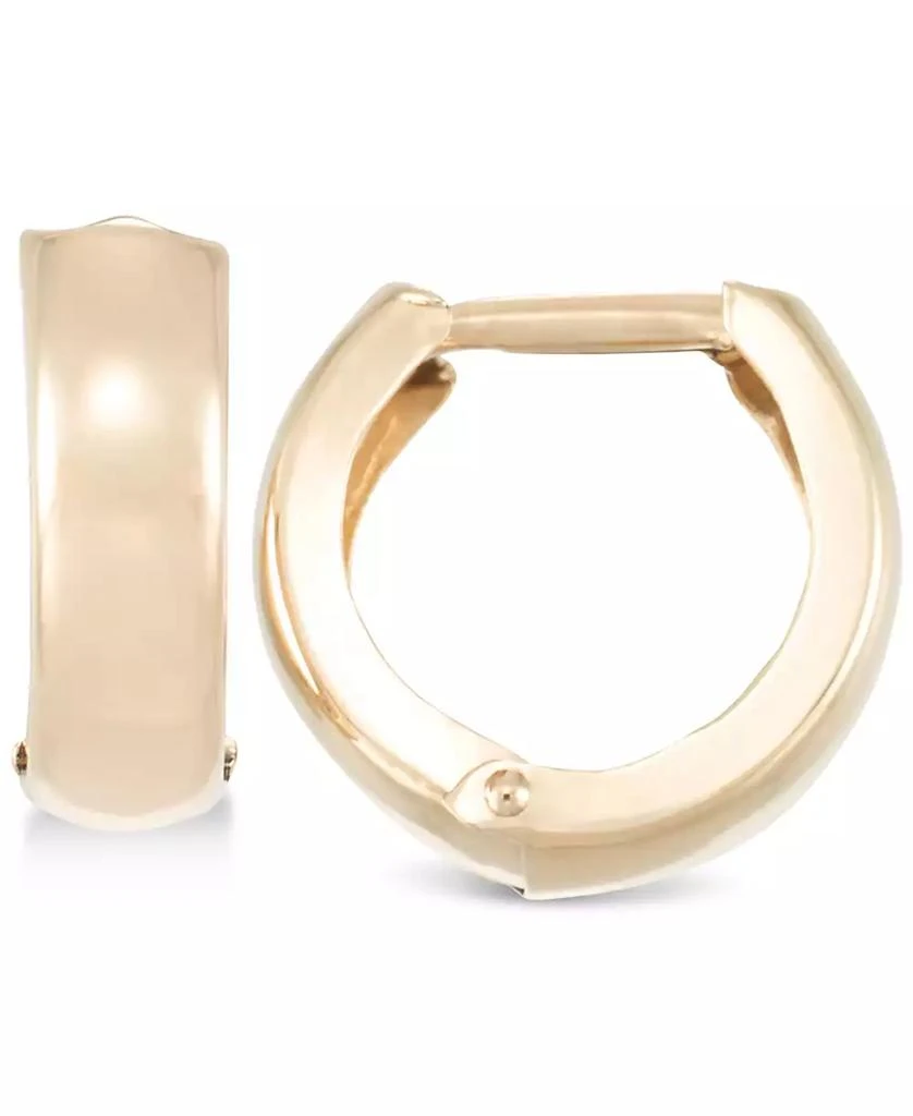 Macy's Polished Wide Huggie Hoop Earrings in 10k Gold 1