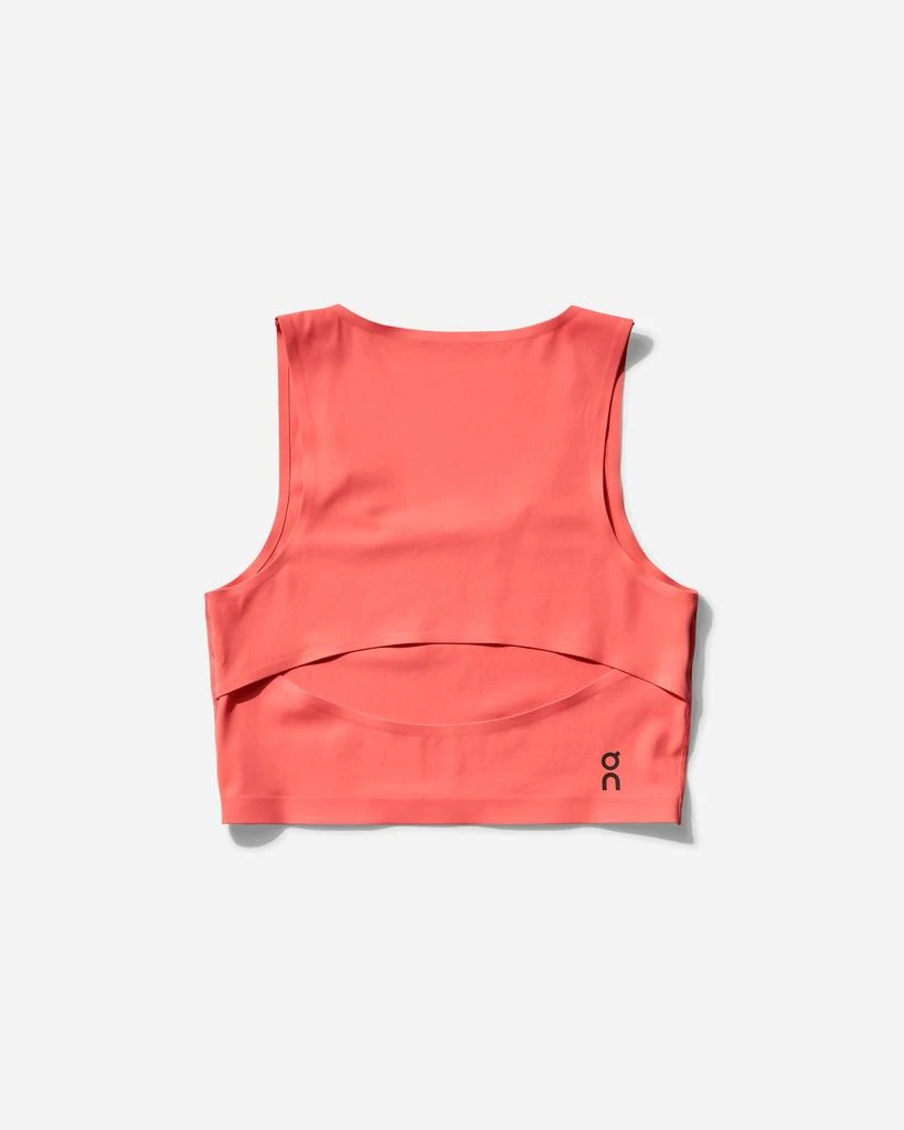 On Women's Studio Open Back Crop Top Coral 2