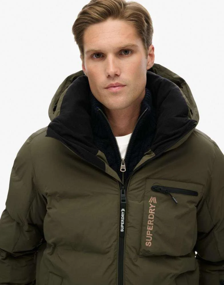Superdry Superdry Ski sports padded jacket in washed khaki 4