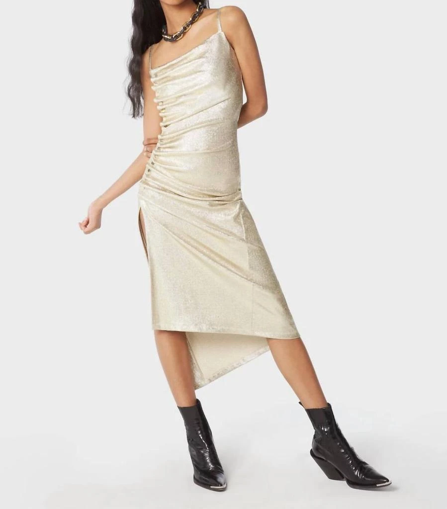 Rabanne - Gold Drape Pression Dress  On Sale Now with Up to 60% Off |  Discover Exclusive Deals & Savings at BeyondStyle  Authentic Rabanne women  > dresses > asymmetrical|783092910|asymmetrical|clothing|dresses|gold|textured|viscose-blend|women  with