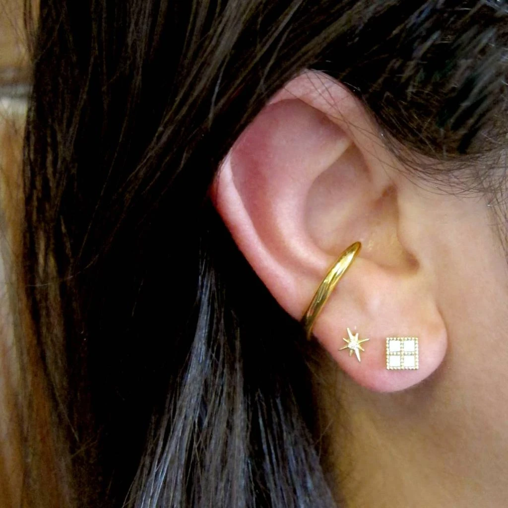 Jessica Elliot Women
s Tiny North Star Studs With Cz In Vermeil 2