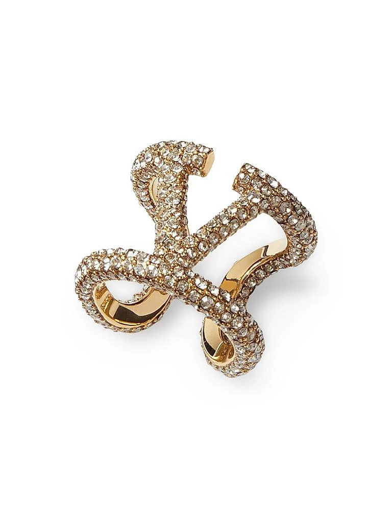 Valentino VLogo Signature Ring in Metal and Swarovski Crystals