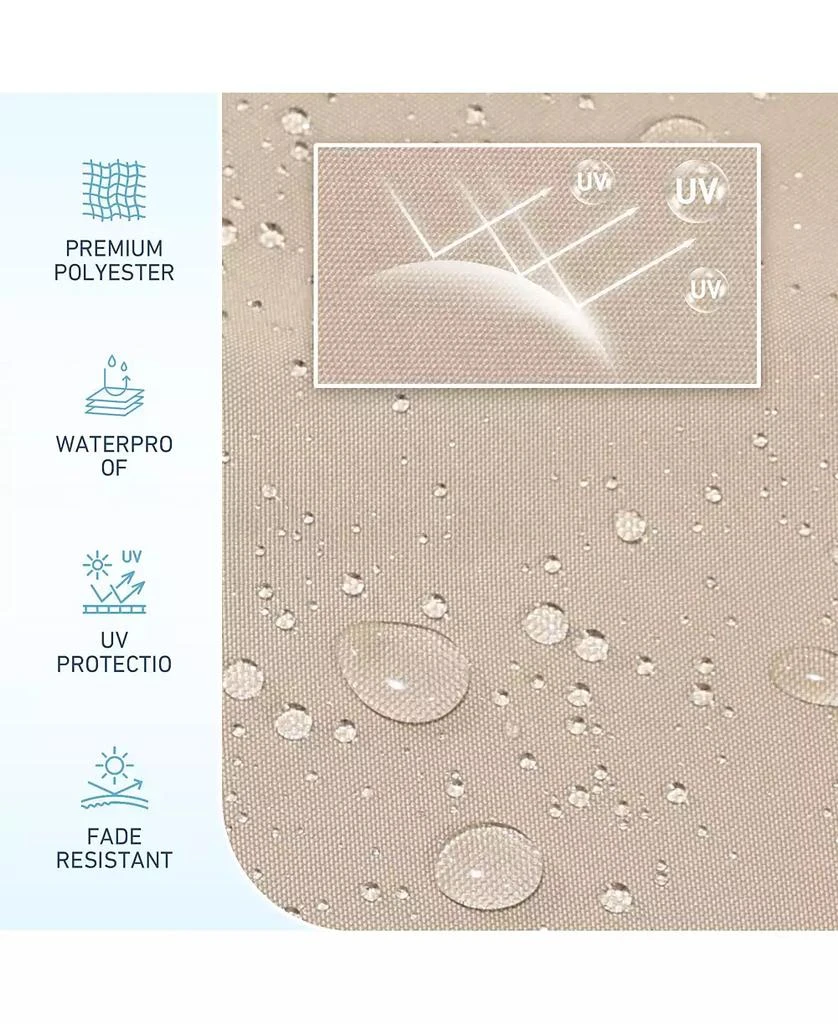 Aoodor 9FT Outdoor Patio Market Umbrella Aluminum Frame with Push Button Tilt Crank and 8 Steel Ribs, UV Protection Waterproof, for Garden Deck Backyard and Pool 6