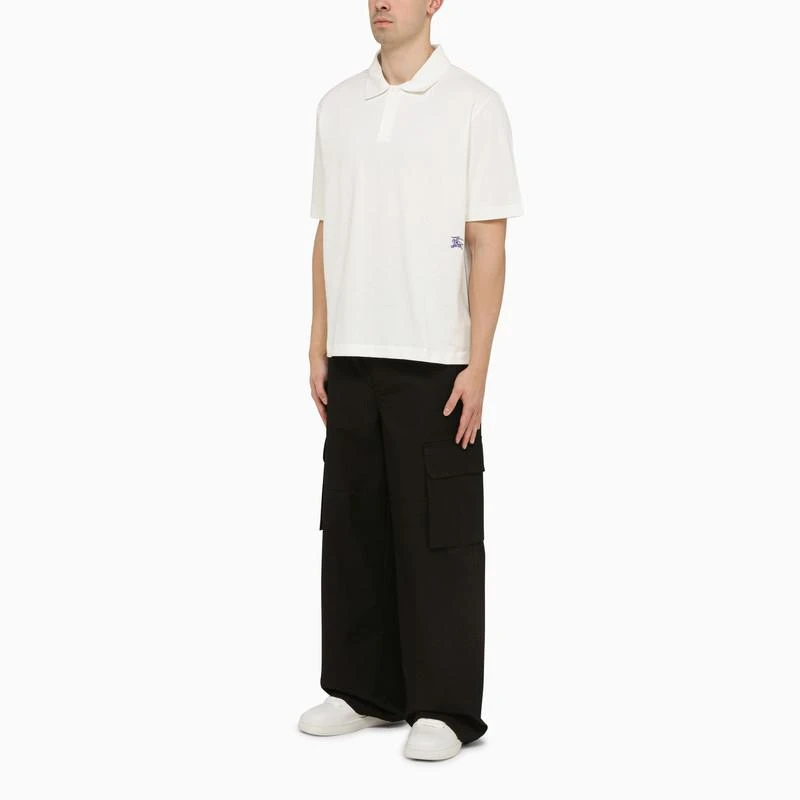 Burberry White cotton polo shirt with logo 2