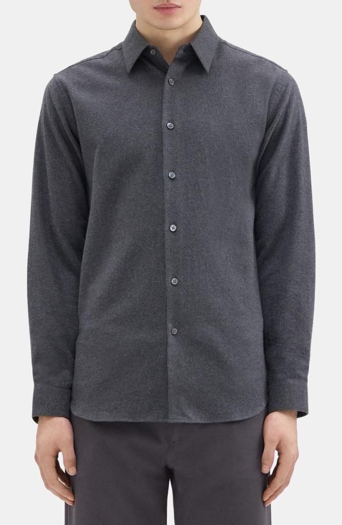 Theory Irving Cotton Twill Button-Up Flannel Shirt