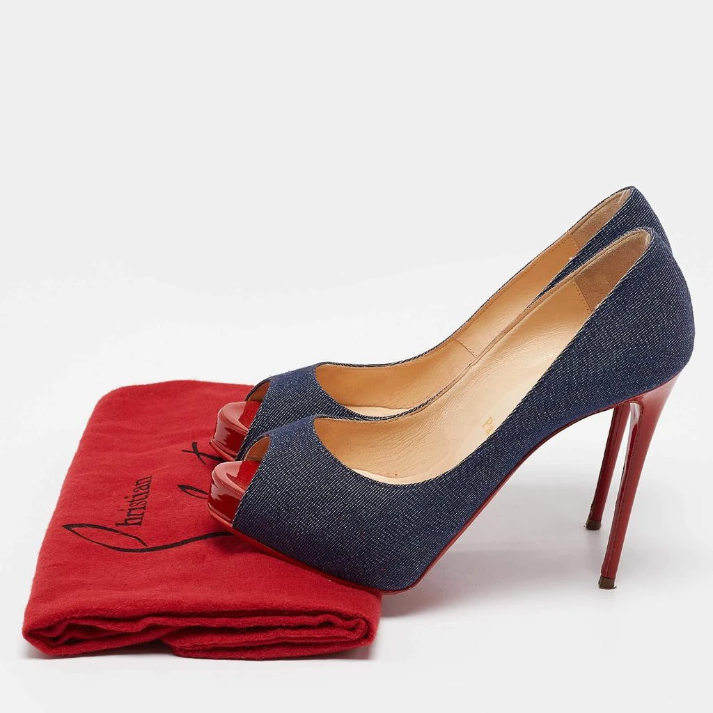 Christian Louboutin Christian Louboutin Navy Blue Denim Very Prive Peep Toe Pumps Size 35.5 9