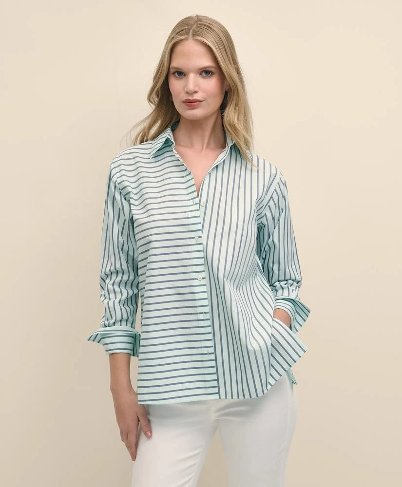 Brooks Brothers Relaxed Stretch Supima® Cotton Contrast Stripe Shirt
