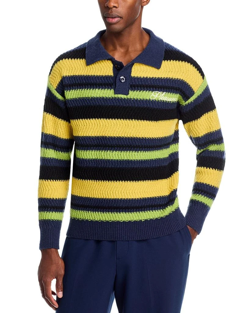 Pleasures Cooper Striped Polo Sweater 1
