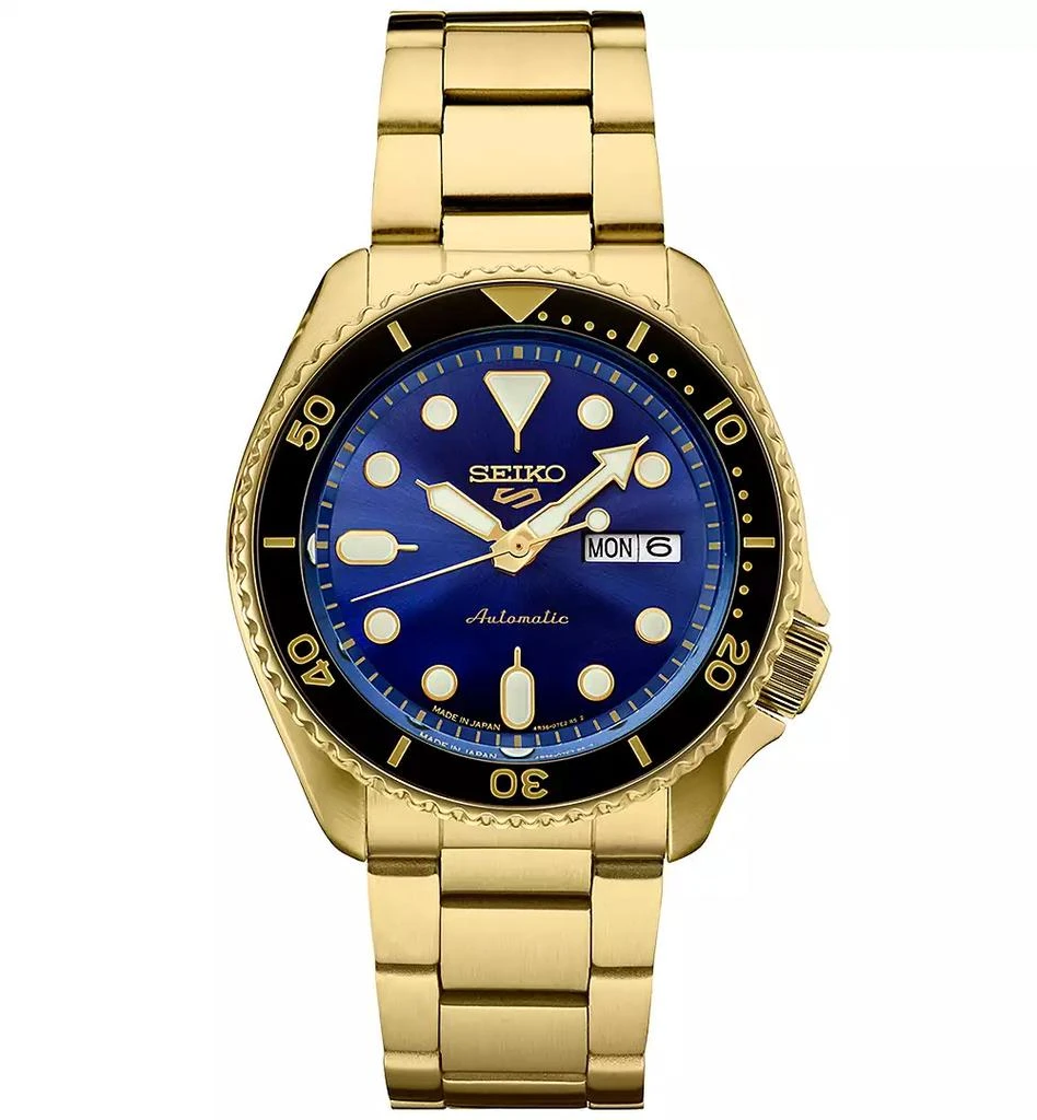 Seiko Men's Automatic 5 Sports Gold-Tone Stainless Steel Bracelet Watch  43mm 1