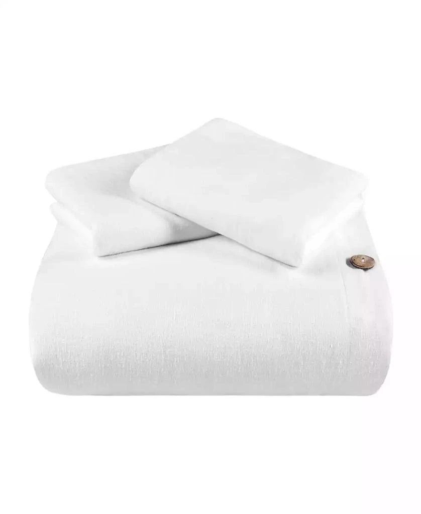 Superior Cotton Linen Blend Solid 3-Piece Duvet Cover Set, King/ California King 1