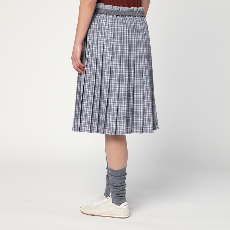 Miu Miu Pleated skirt blue/Bordeaux check pattern - Dresses