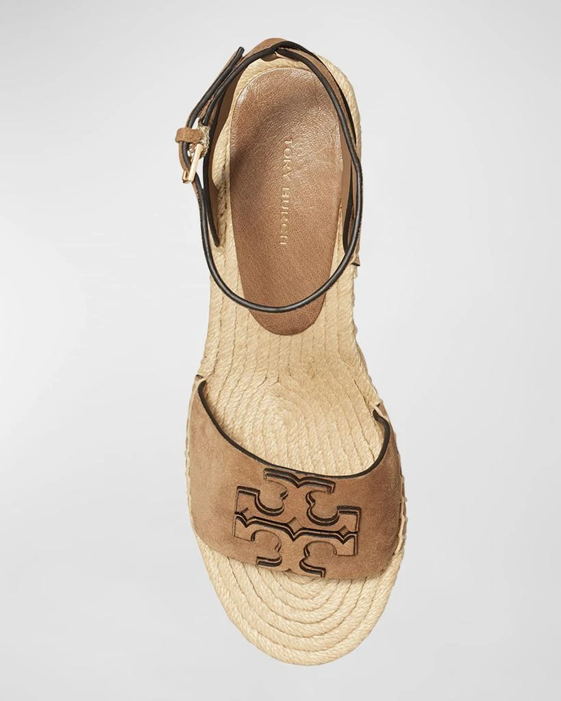 Tory Burch Ines Suede Double T Wedge Espadrilles 5