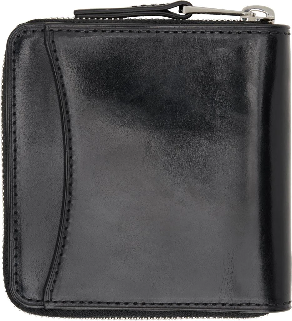 Lemaire Black Patina Zip Compact Bi Fold Wallet 2