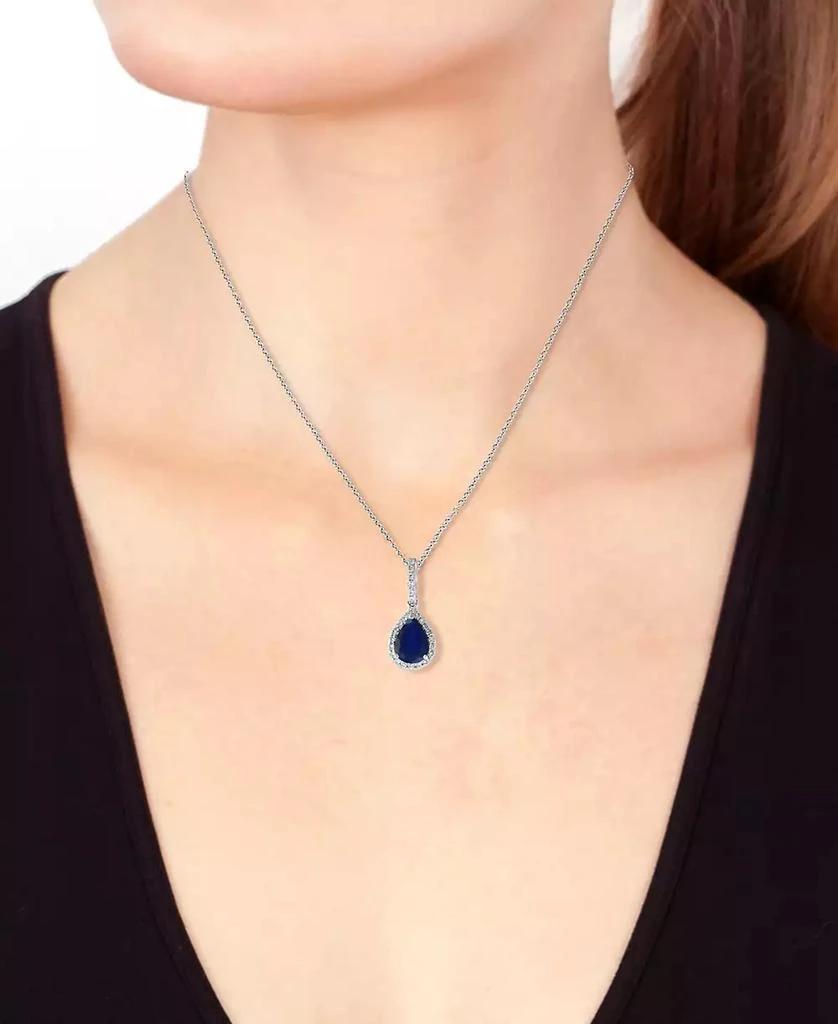 EFFY Collection EFFY® Sapphire (1 ct. t.w.) & Diamond (1/8 ct. t.w.) 18" Pendant Necklace in 14k White Gold 2