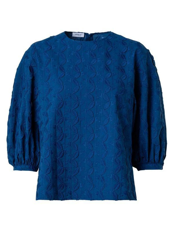 Akris Embroidered Blouson Blouse 5