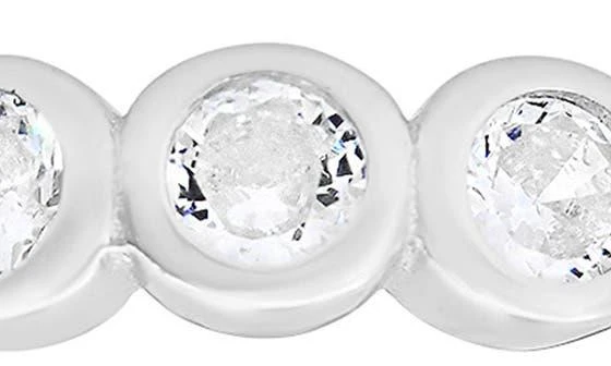 Queen Jewels Sterling Silver Bezel Cubic Zirconia Eternity Band Ring 4